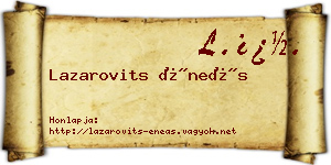 Lazarovits Éneás névjegykártya